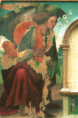Annunciazione; Martirio di San Sebastiano; Dio padre benedicente e angeli
